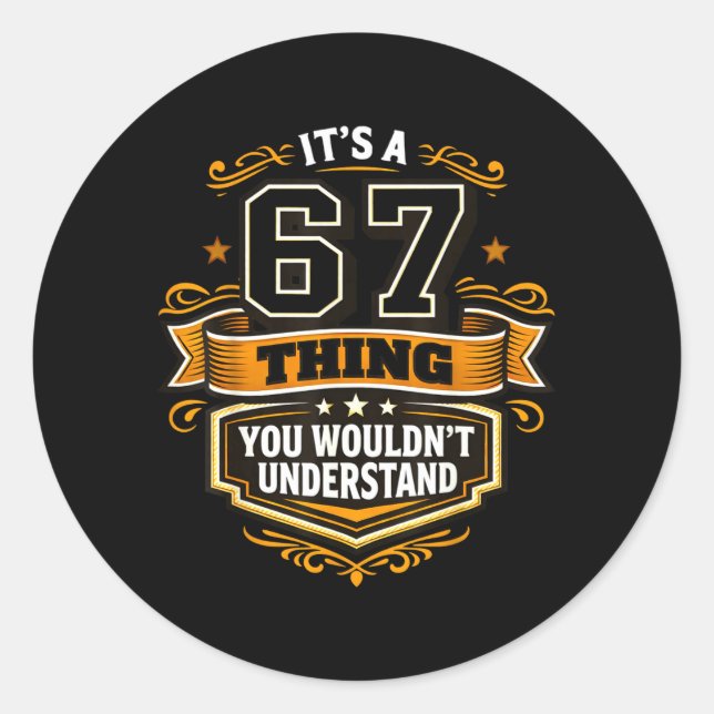 Six Seven Meme a 67 Thing Wouldnt Understand Funny Classic Round Sticker (Front)