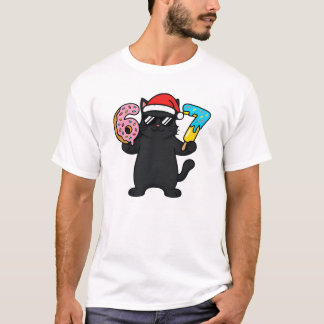 Six Seven Meme Black Cat Christmas Gift Tee
