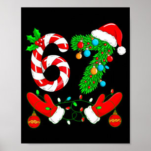 Six Seven Meme Christmas 67 Santa Christmas Poster