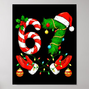 Six Seven Meme Christmas 67 Santa Funny Christmas Poster
