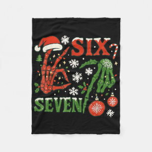 Six Seven Meme Christmas 6-7 Christmas Skeleton Ha Fleece Blanket