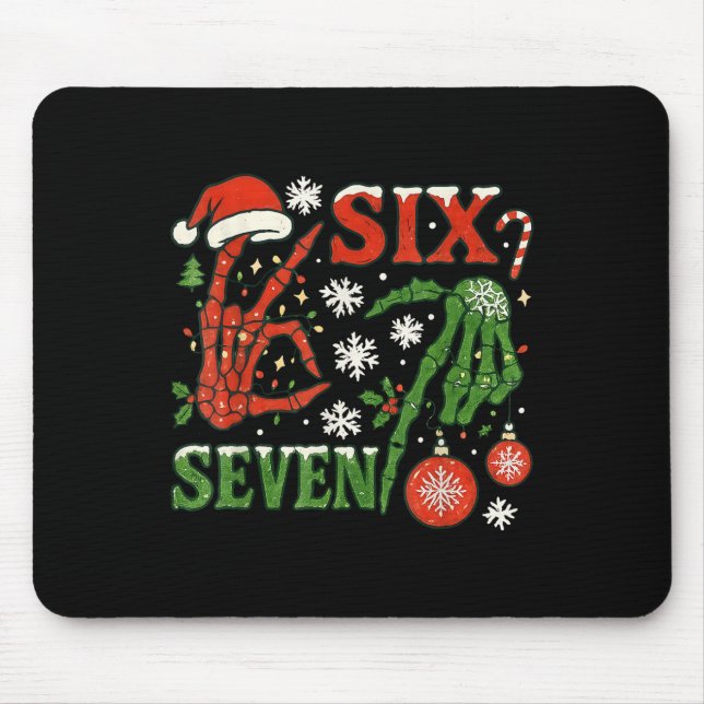 Six Seven Meme Christmas 6-7 Christmas Skeleton Ha Mouse Pad (Front)
