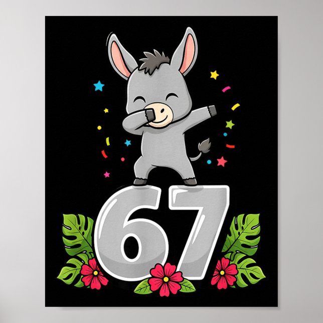 Six Seven Meme Dabbing Baby 67 Funny Gen Z Apha  Poster (Front)