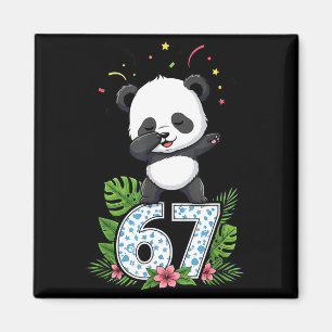 Six Seven Meme Dabbing Baby Panda 67 Funny Gen Z A Magnet