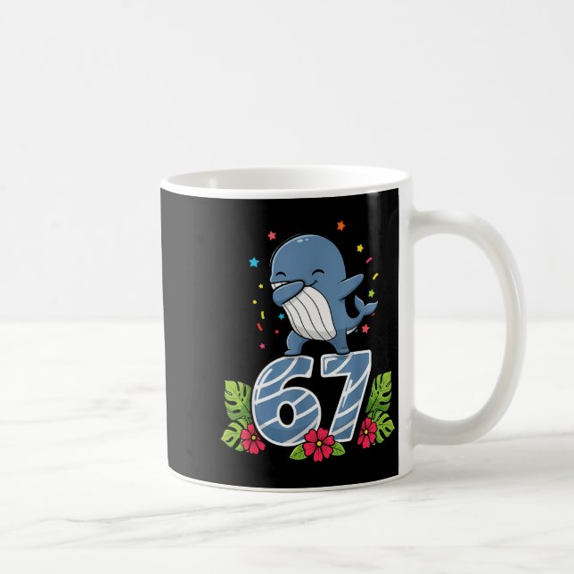 Six Seven Meme Dabbing Baby Whale 67 Funny Gen Z A Coffee Mug (Right)