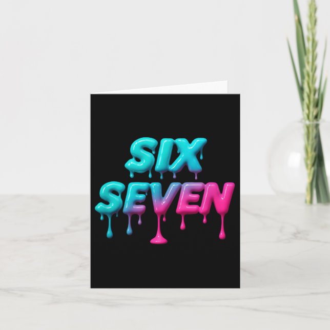 Six Seven Meme For Gen Alpha Kids And Adults T-shi Card (Front)