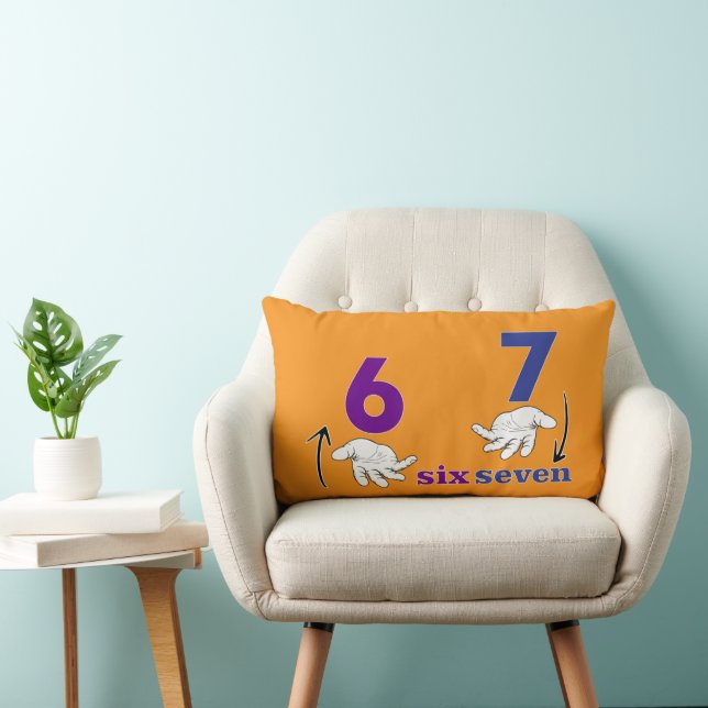 six seven meme funny cool hands lumbar cushion (Chair)