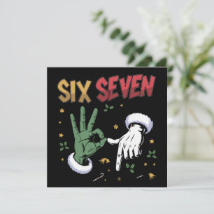 Six Seven Meme Funny Mean Guy Christmas Viral 6 7  Holiday Card