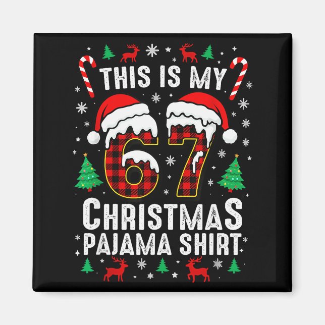 Six Seven Meme Gen Alpha Slang Brainrot Quote  Magnet (Front)
