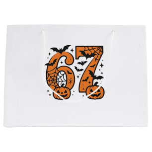 Six Seven Meme Halloween 67 Mason Spooky Large Gift Bag