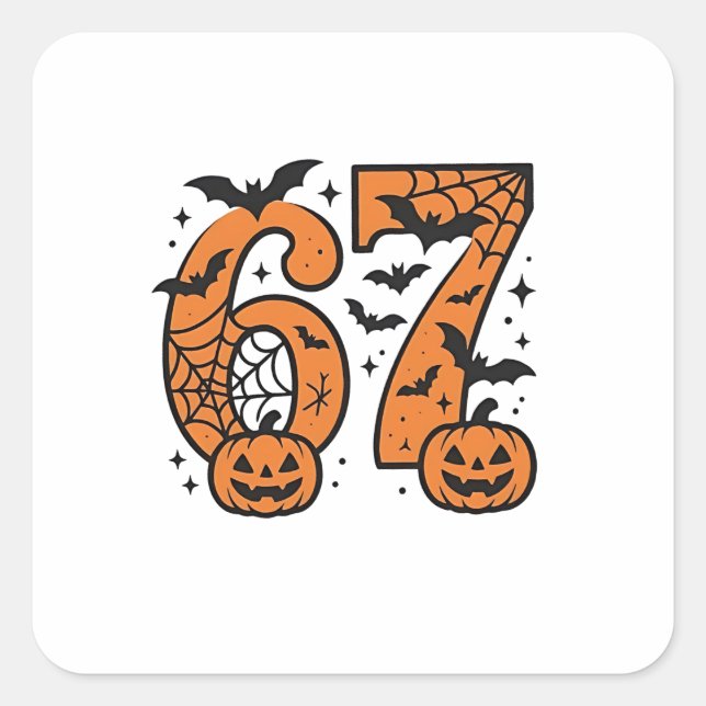  Six Seven Meme Halloween 67 Mason Spooky  Square Sticker (Front)