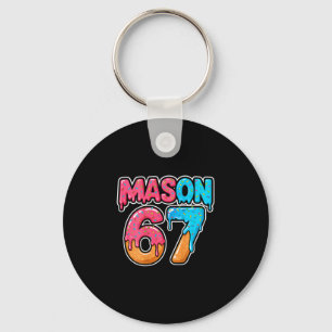 Six Seven Meme Mason 67 Ice Cream Drip Funny (on C Key Ring