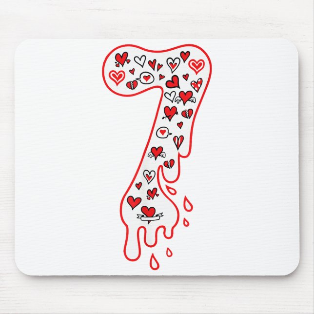 Six Seven Meme Number 7 Couples Matching Valentine Mouse Pad (Front)