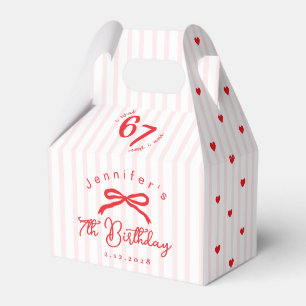 Six Seven Meme Pink Red Coquette 7th Birthday Favour Box