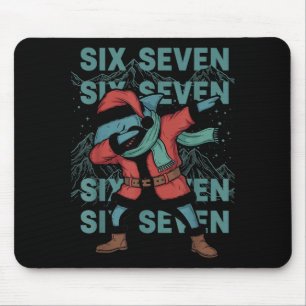 Six Seven Meme Shark Dab Se Dabbing Funny Xmas 67 Mouse Pad