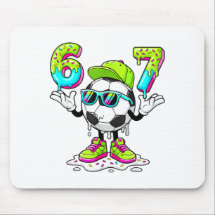 Six Seven Meme Soccer Ice Cream Drip 67 For Kids B Mouse Pad