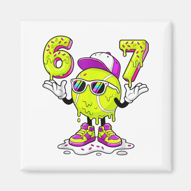 Six Seven Meme Tennis Ice Cream Drip 67 For Kids B Magnet (Front)
