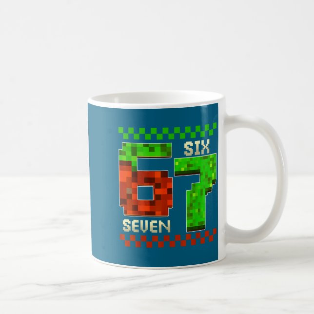 Six Seven Meme Video Gamer Boys Kids 67 Birthday 6 Coffee Mug (Right)