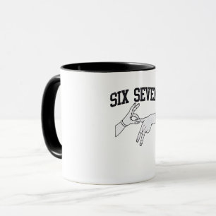 Six Seven Meme Viral 67 Mason Sign Language Mug