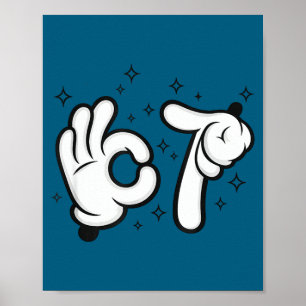 Six seven mouse kids 67 boys youth 6-7 meme hands poster