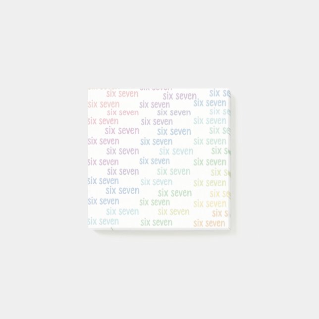 Six Seven Multicolor Post-it Notes (Front)
