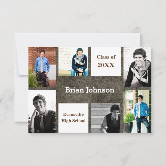 Six/Seven Photos Leather - 3x5 Grad Announcement (Front)