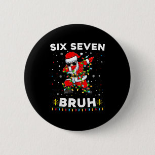 Six Seven Santa Christmas 6 7 Bruh Meme Gen Alpha Cm Round Badge