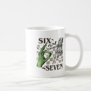 Six Seven Skeleton Hand Sign Meme Halloween Women Coffee Mug