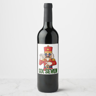 Six Seven Snowman Christmas Nutcracker 6 7 Xmas  Wine Label