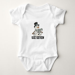 Six Seven Snowman Christmas Santa 6 7 Xmas Baby Bodysuit
