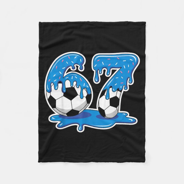 Six Seven Soccer Ice Cream Drip Funny Design  Fleece Blanket (Front)