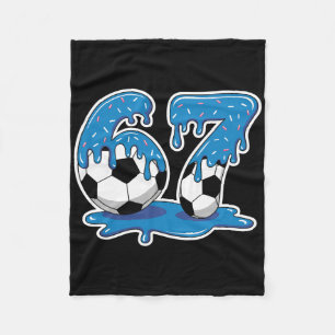 Six Seven Soccer Ice Cream Drip Funny Design Fleece Blanket