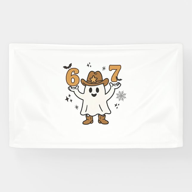 Six Seven Spooky Halloween Sport 67 Mason Meme Banner (Horizontal)