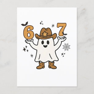 Six Seven Spooky Halloween Sport 67 Mason Meme Holiday Postcard