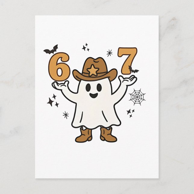 Six Seven Spooky Halloween Sport 67 Mason Meme Holiday Postcard (Front)