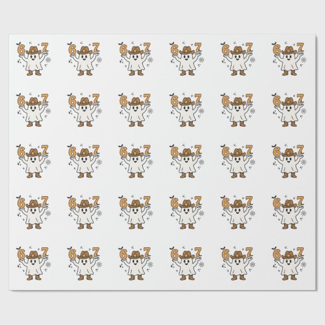 Six Seven Spooky Halloween Sport 67 Mason Meme Wrapping Paper (Flat)