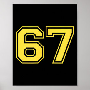 Six Seven Trending 67 Logo  Poster