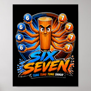 Six Seven Tung Tung Sahur Kids 67 Boys Youth 6-7 Poster