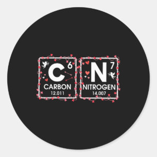 Six Seven Valentine Carbon-nitrogen 67 Science Tea Classic Round Sticker