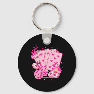 Six Seven Valentine Cards Dice 6 7 Funny Coquette Key Ring