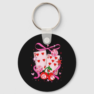 Six Seven Valentine Cards Dice 6 7 Funny Coquette Key Ring