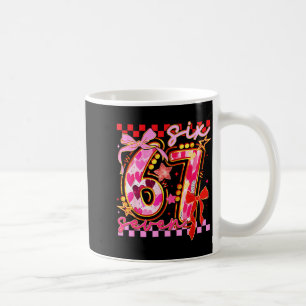 Six Seven Valentine Day Funny Nk 67 Cute Bow Girls Coffee Mug
