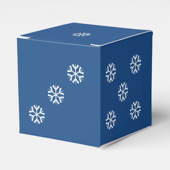 Six-Sided Die with White Snowflakes Dice Favour Bo Favour Box (Front Side)