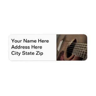 Six Sting Acoustic Guitar Return Address Label