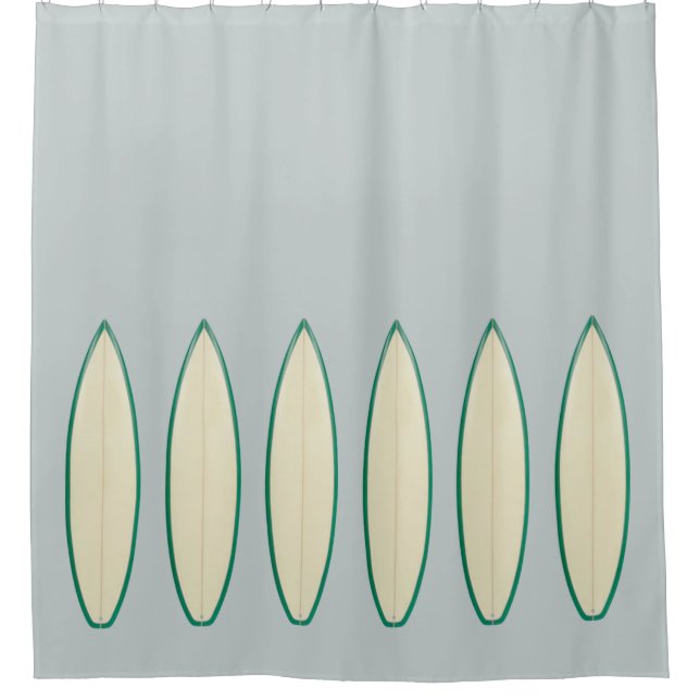 six surfboards cool surfing shower curtain (Front)
