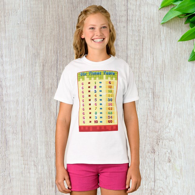 Six Times Table Girls T-Shirt (Creator Uploaded)