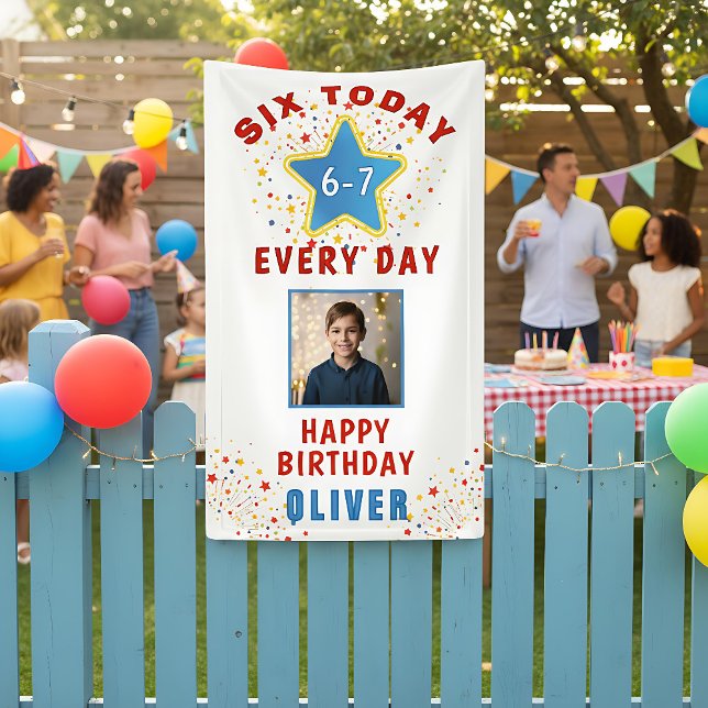 Six Today 6 7 Every Day Meme Photo 6th Birthday  Banner (Creator Uploaded)