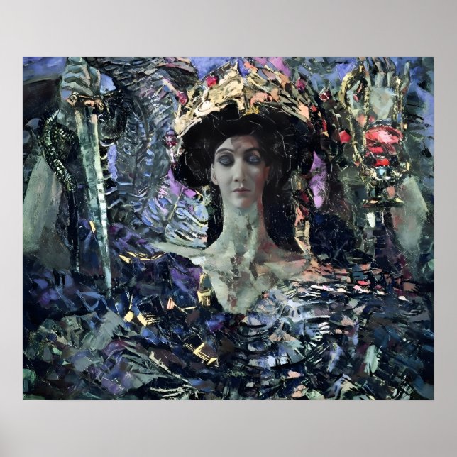 Six-winged Seraphim (Azrael) by Mikhail Vrubel Poster (Front)