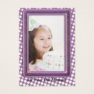Six Year Old Girls Birthday Photo Cards