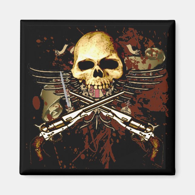 Sixguns with skull magnet (Front)